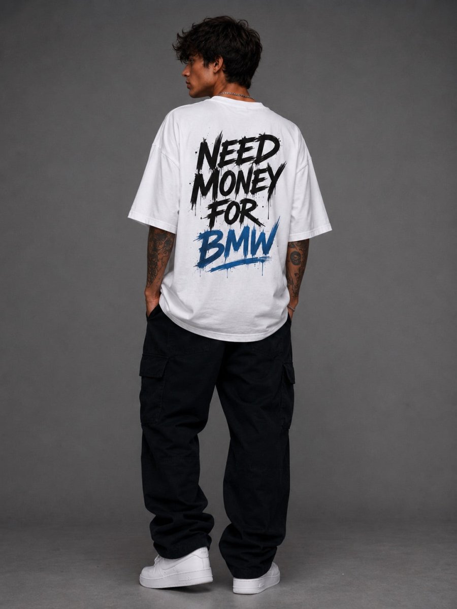 EVE Men Need Money For BMW Oversized Tee - EVEPEACH